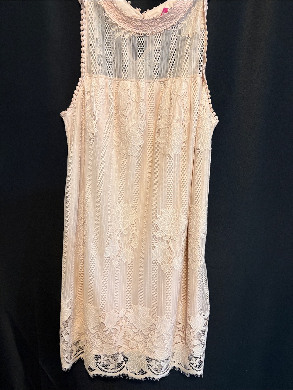 Girls' Sleeveless Lace Formal Dress in Blush